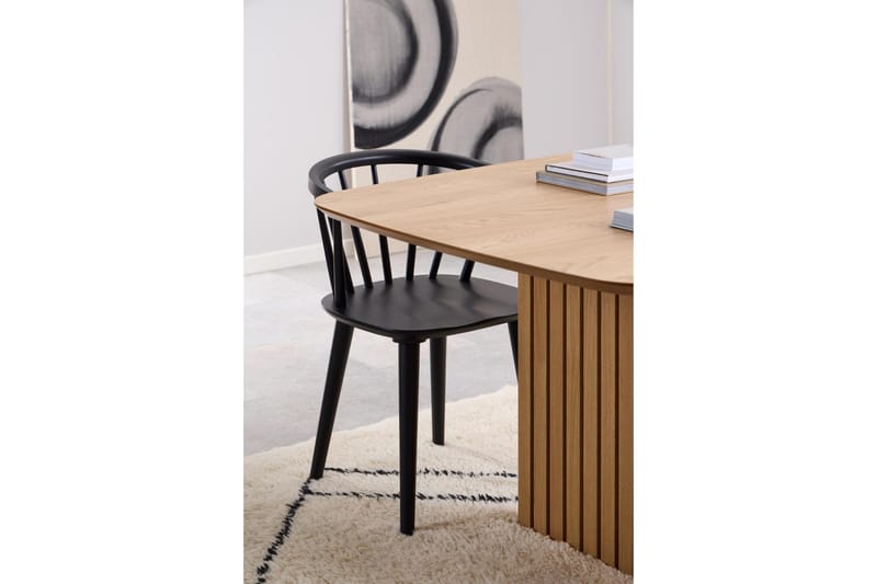 Saku Stort Rektangulärt Matbord 220 cm med Trä- och Ekutseende - Beige - Möbler - Bord & matgrupp - Matbord & köksbord