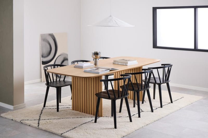 Saku Stort Rektangulärt Matbord 220 cm med Trä- och Ekutseende - Beige - Möbler - Bord & matgrupp - Matbord & köksbord