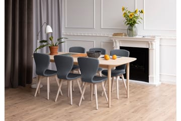 Salama Stort Rektangulärt Matbord 210 cm med Trä- och Ekutseende - Vit - Möbler - Bord & matgrupp - Matbord & köksbord