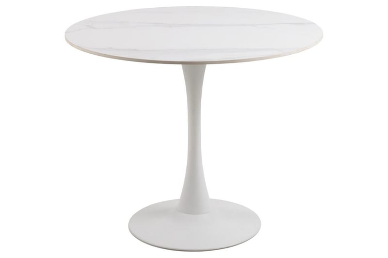Salm Litet Runt Matbord 90 cm i Keramik, Vit