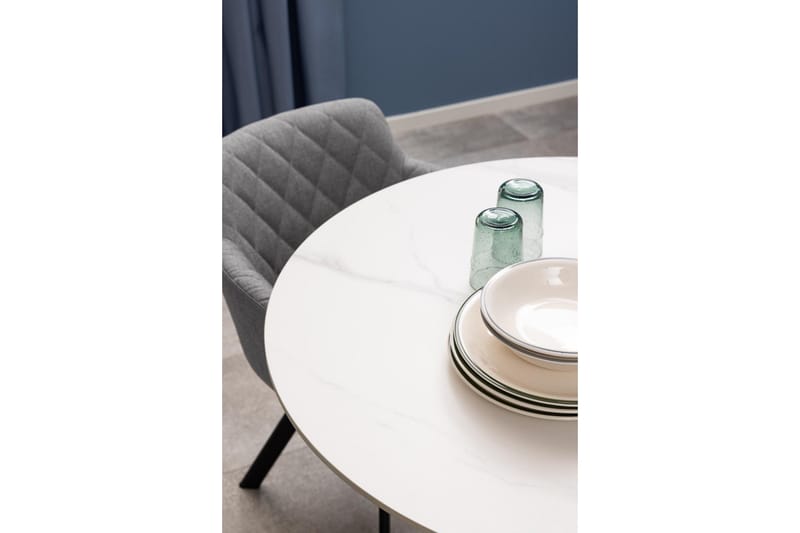 Salm Litet Runt Matbord 90 cm i Keramik - Vit - Möbler - Bord & matgrupp - Marmorbord