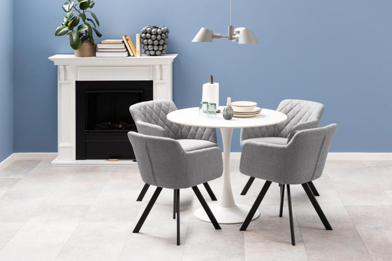 Salm Litet Runt Matbord 90 cm i Keramik - Vit - Möbler - Bord & matgrupp - Marmorbord