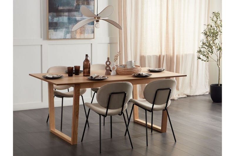 Salmo Rektangulärt Matbord 180 cm med Trä- och Askutseende - Brun - Möbler - Bord & matgrupp - Matbord & köksbord