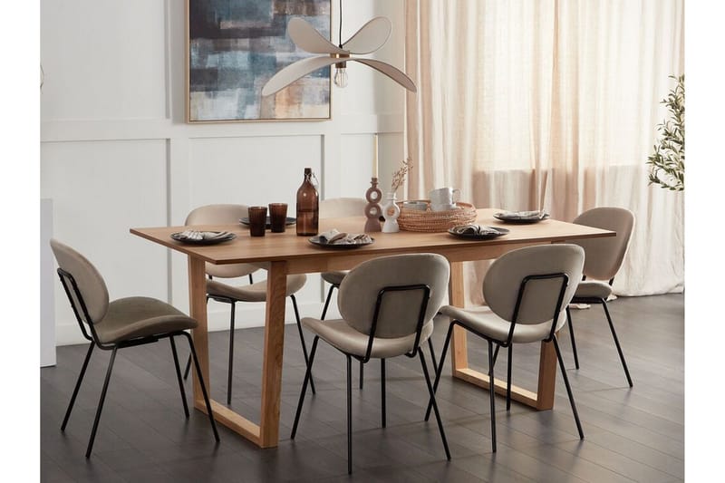 Salmo Rektangulärt Matbord 180 cm med Trä- och Askutseende - Brun - Möbler - Bord & matgrupp - Matbord & köksbord