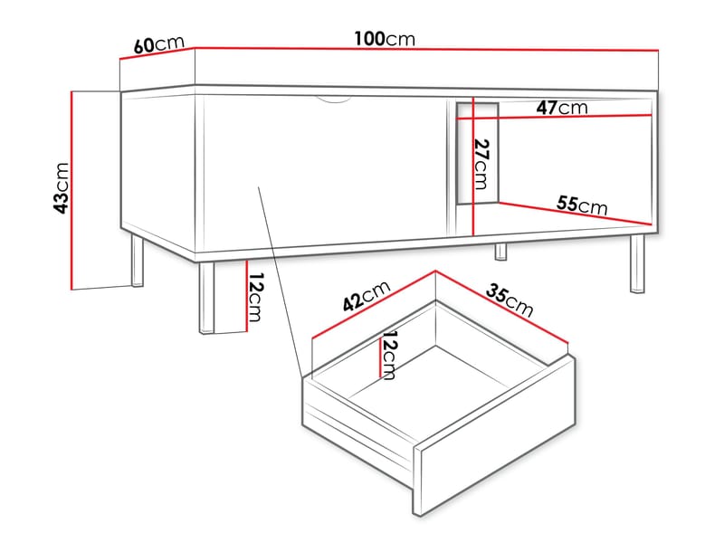 Salmor Soffbord 100 cm - Vit - Möbler - Bord & matgrupp - Soffbord