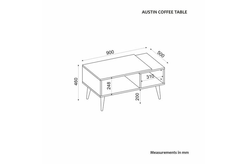 Salric Soffbord 90 cm - Travertine/Ek - Möbler - Bord & matgrupp - Soffbord