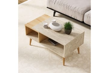 Salric Soffbord 90 cm - Travertine/Ek - Möbler - Bord & matgrupp - Soffbord
