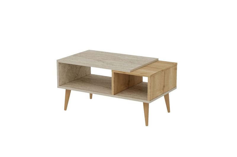 Salric Soffbord 90 cm - Travertine/Ek - Möbler - Bord & matgrupp - Soffbord