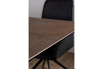 Salupa Utdragbart Rektangulärt Matbord 200–240 cm med Glasskiva, Sten- och Metallutseende - Brun - Möbler - Bord & matgrupp - Matbord & köksbord