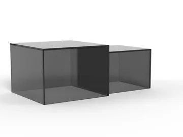 Samon Kvadratiskt Soffbord 50 cm i Glas - Grå - Möbler - Bord & matgrupp - Soffbord