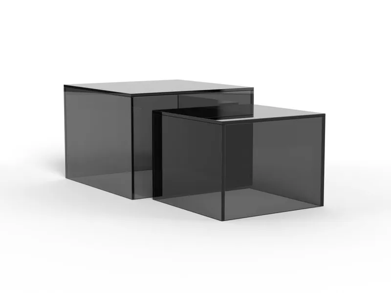 Samon Kvadratiskt Soffbord 50 cm i Glas - Grå - Möbler - Bord & matgrupp - Soffbord