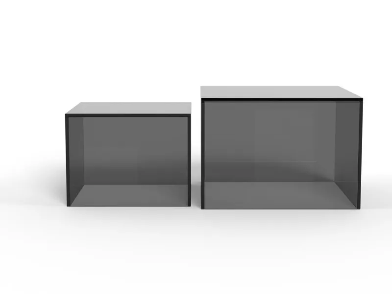 Samon Kvadratiskt Soffbord 50 cm i Glas - Grå - Möbler - Bord & matgrupp - Soffbord