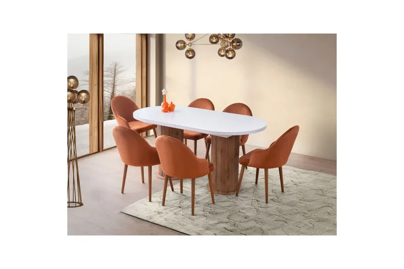 Samtens Matbord 180 cm Oval - Vit - Möbler - Bord & matgrupp - Matbord & köksbord