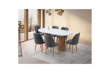 Samtens Matbord 180 cm Oval - Vit - Möbler - Bord & matgrupp - Matbord & köksbord