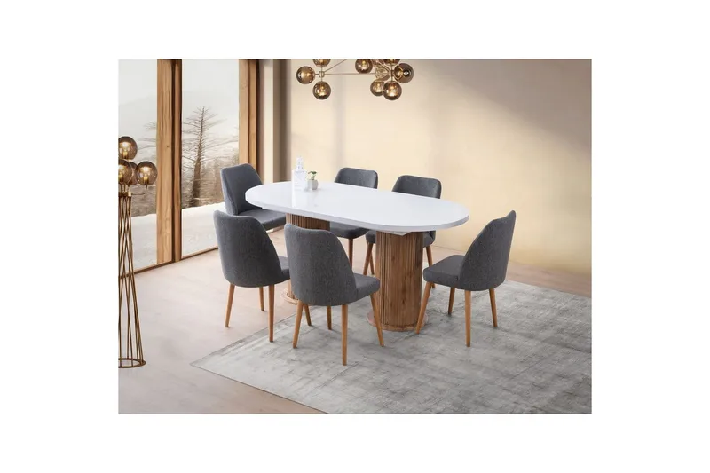 Samtens Matbord 180 cm Oval - Vit - Möbler - Bord & matgrupp - Matbord & köksbord