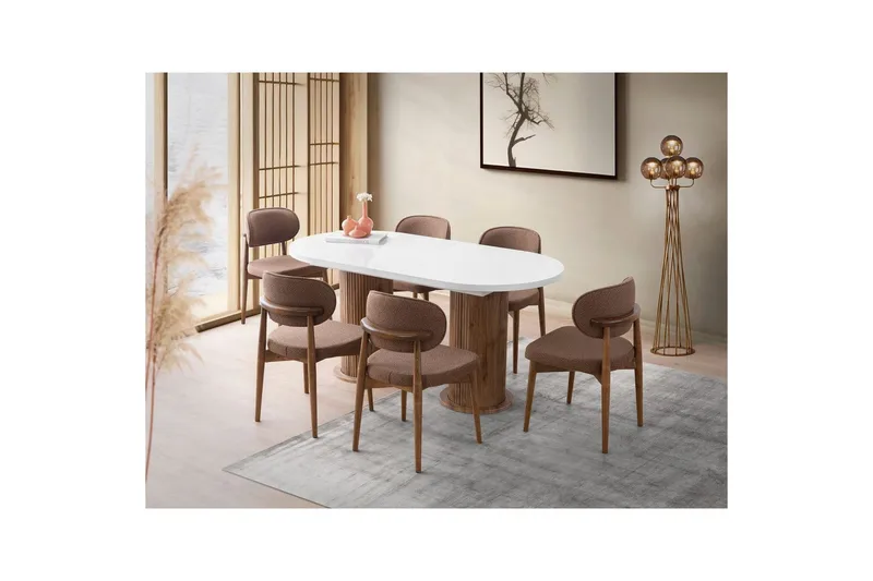 Samtens Matbord 180 cm Oval - Vit - Möbler - Bord & matgrupp - Matbord & köksbord