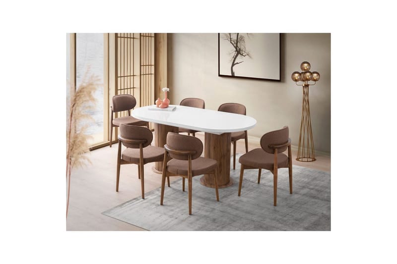 Samtens Matbord 180 cm Oval - Vit - Möbler - Bord & matgrupp - Matbord & köksbord