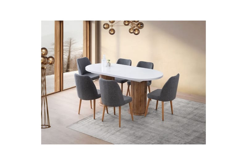 Samtens Matbord 180 cm Oval - Vit - Möbler - Bord & matgrupp - Matbord & köksbord