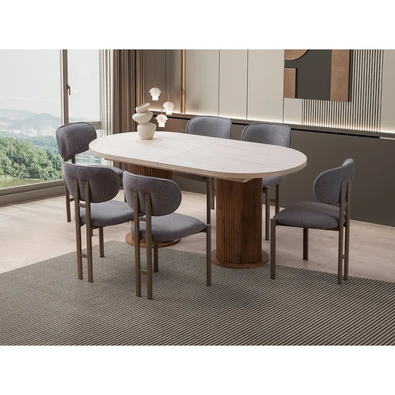 Samtens Matbord Oval 180 cm - Brun/Taupe - Möbler - Bord & matgrupp - Matbord & köksbord