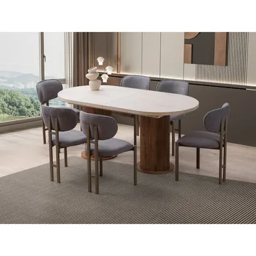 Samtens Matbord Oval 180 cm - Brun/Taupe - Möbler - Bord & matgrupp - Matbord & köksbord