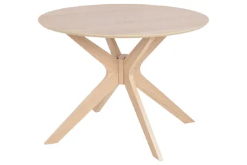Sanae Runt Matbord 105 cm med Trä- och Ekutseende - Vit - Möbler - Bord & matgrupp - Matbord & köksbord