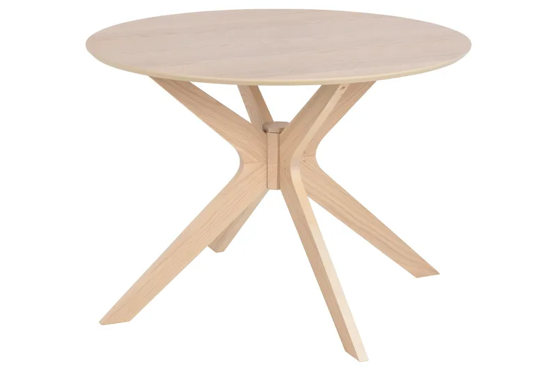 Sanae Runt Matbord 105 cm med Trä- och Ekutseende, Vit