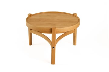 Sarnor Litet Runt Soffbord 60 cm med Välvda Tvärstöd i Ek - Beige - Möbler - Bord & matgrupp - Soffbord
