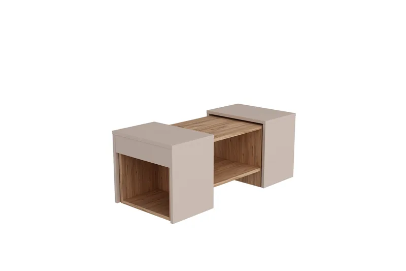 Sarte Soffbord 100x37 cm, Beige/Ljus Brun/Trä