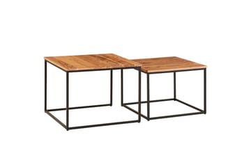 Satsbord Wohnling Set med 2 i massivt trä fyrkantiga metallben modern - Möbler - Bord & matgrupp - Soffbord