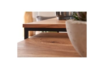 Satsbord Wohnling Set med 2 i massivt trä fyrkantiga metallben modern - Möbler - Bord & matgrupp - Soffbord