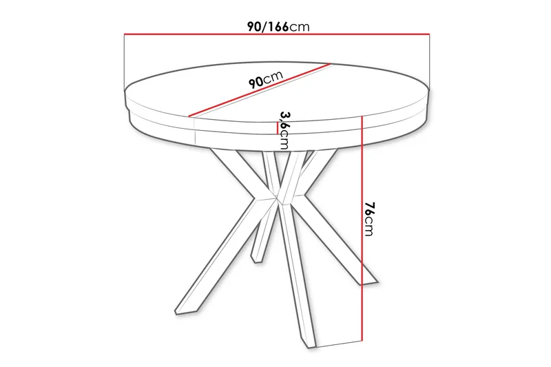 Sereth Litet Runt Matbord 90 cm med Träutseende - Vit / Svart - Möbler - Bord & matgrupp - Matbord & köksbord