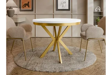 Sereth Matbord 100 cm Rund - Vit/Guld - Möbler - Bord & matgrupp - Matbord & köksbord