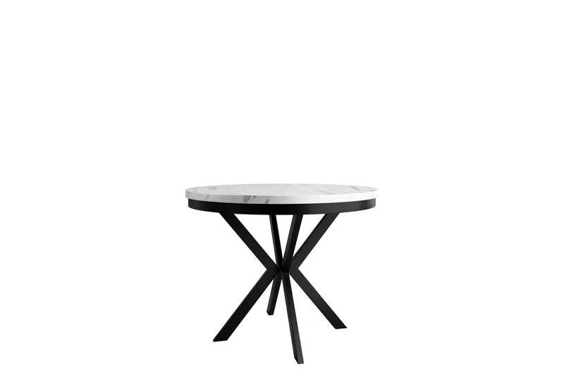 Sereth Matbord 100 cm Rund, Vit/Svart