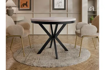 Sereth Matbord 120 cm Rund - Beige/Svart - Möbler - Bord & matgrupp - Matbord & köksbord