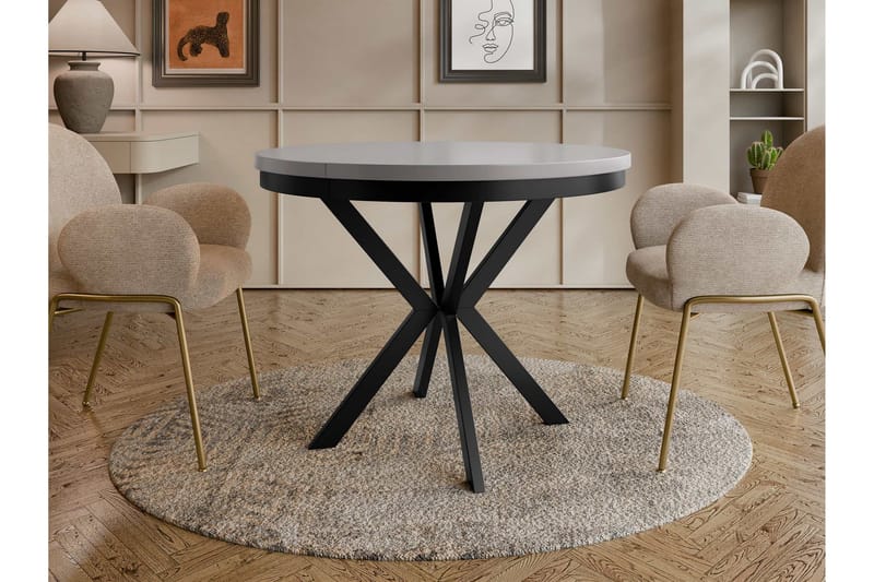 Sereth Matbord 120 cm Rund - Grå/Svart - Möbler - Bord & matgrupp - Matbord & köksbord