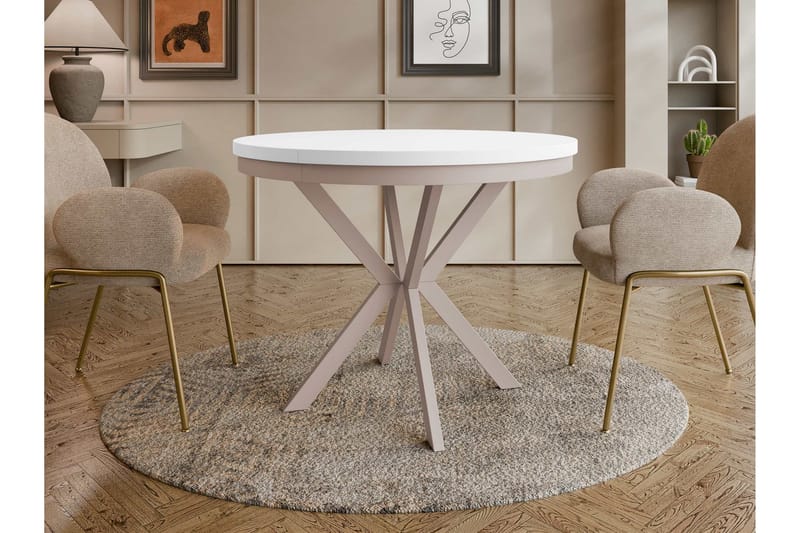 Sereth Matbord 120 cm Rund - Vit/Beige - Möbler - Bord & matgrupp - Matbord & köksbord