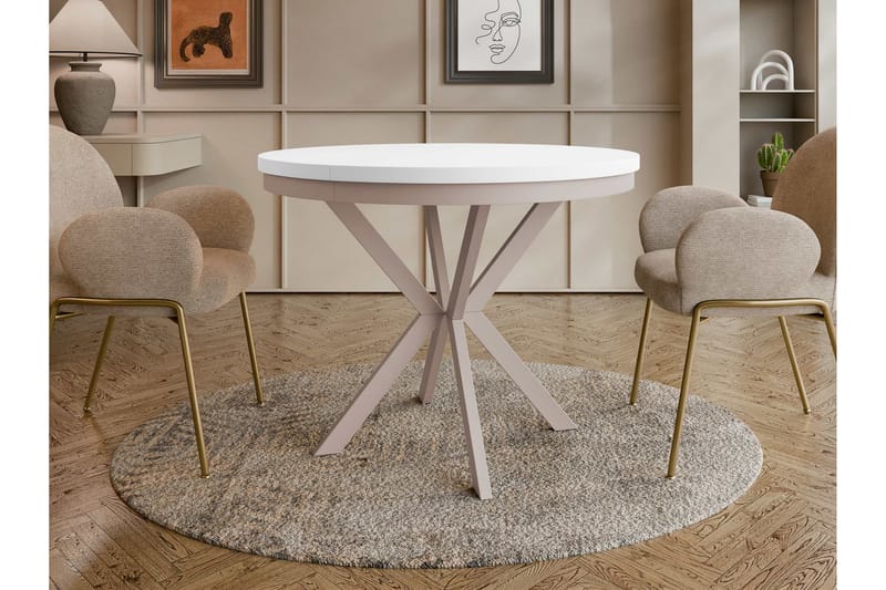 Sereth Matbord 120 cm Rund - Vit/Beige - Möbler - Bord & matgrupp - Matbord & köksbord