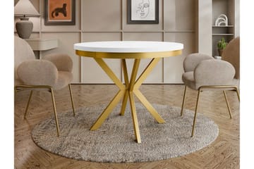 Sereth Matbord 120 cm Rund - Vit/Guld - Möbler - Bord & matgrupp - Matbord & köksbord