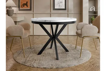 Sereth Matbord 120 cm Rund - Vit/Svart - Möbler - Bord & matgrupp - Matbord & köksbord