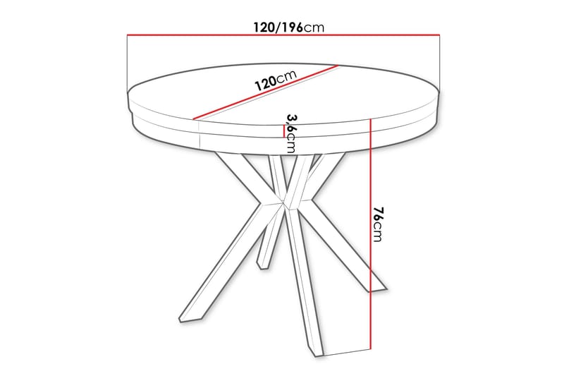 Sereth Matbord 120 cm Rund - Vit/Svart - Möbler - Bord & matgrupp - Matbord & köksbord