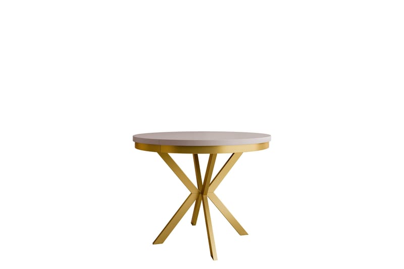 Sereth Matbord 90 cm Rund, Beige/Guld