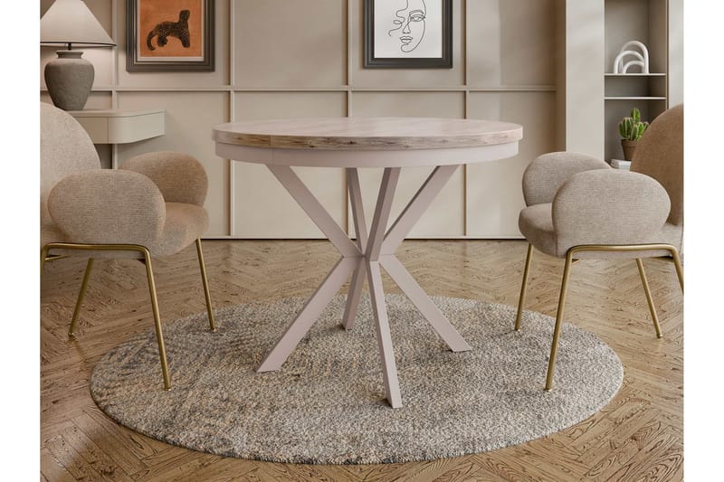 Sereth Matbord 90 cm Rund - Brun/Beige - Möbler - Bord & matgrupp - Matbord & köksbord