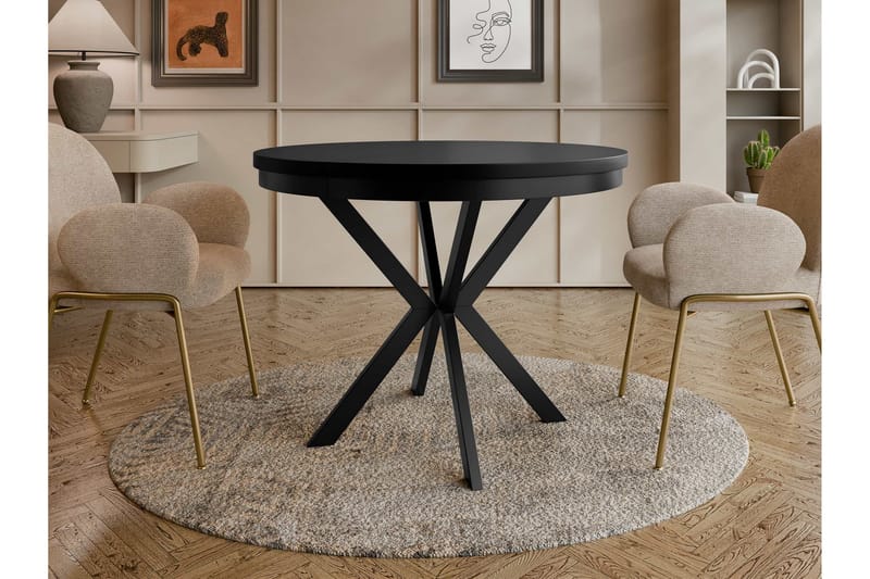 Sereth Matbord 90 cm Rund - Svart - Möbler - Bord & matgrupp - Matbord & köksbord