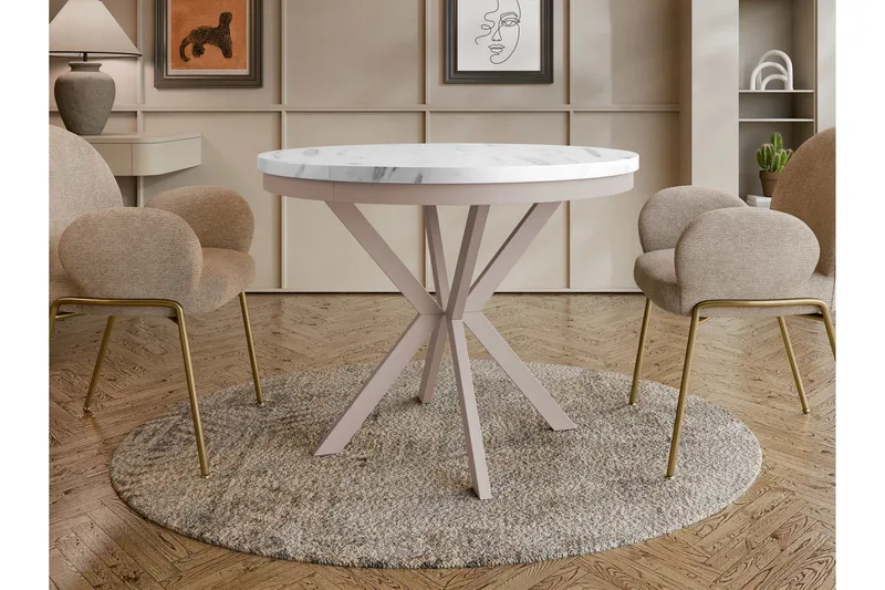 Sereth Matbord 90 cm Rund - Vit/Beige - Möbler - Bord & matgrupp - Matbord & köksbord