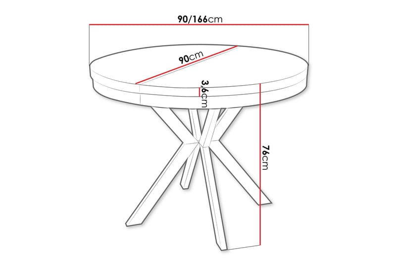 Sereth Matbord 90 cm Rund - Vit/Svart - Möbler - Bord & matgrupp - Matbord & köksbord