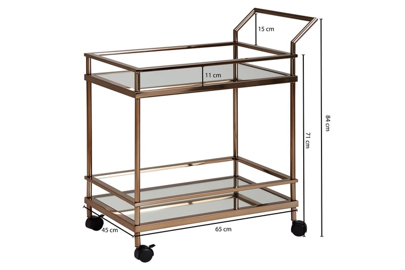 Drinkvagn Hailstock 65x45 cm - Guld - Möbler - Bord & matgrupp - Serveringsvagn & serveringsbord - Drinkvagn & barvagn