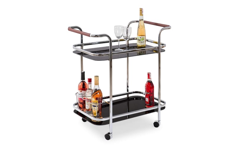 Drinkvagn Rubie Glas - Svart - Drinkvagn & barvagn - Rullvagn, rullbord & serveringsbord