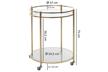 Hallbank Drinkvagn 57x57 cm - Guld - Möbler - Bord & matgrupp - Serveringsvagn & serveringsbord - Drinkvagn & barvagn