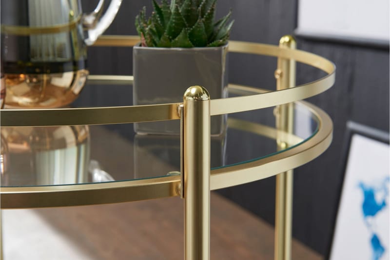 Hallbank Drinkvagn 57x57 cm - Guld - Möbler - Bord & matgrupp - Serveringsvagn & serveringsbord - Drinkvagn & barvagn