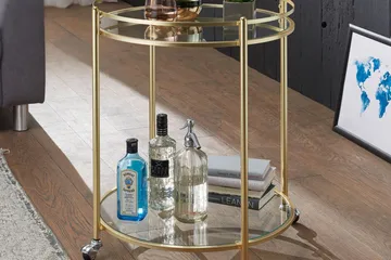 Hallbank Drinkvagn 57x57 cm - Guld - Möbler - Bord & matgrupp - Serveringsvagn & serveringsbord - Drinkvagn & barvagn